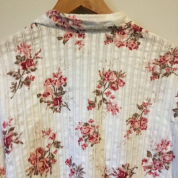 Northern Reflections White, Pink and Red Floral Cotton Button Down Dress… - Picture 6 of 16